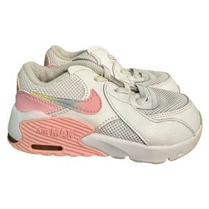 Nike Air Max Excee Toddler Shoes White Pink Iridescent Sneakers CD6893-108 9C